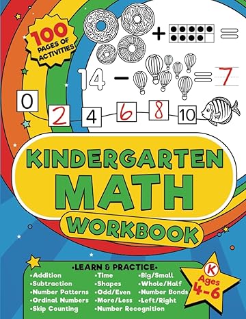 kindergarten math workbook 100 pages of kindergarten math activities get ahead and ready for school with
