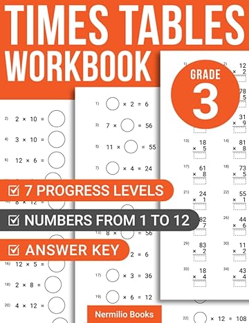 times tables workbook 3rd grade multiplication practice worksheets with digits 1 12 for kids ages 7 9 1st>