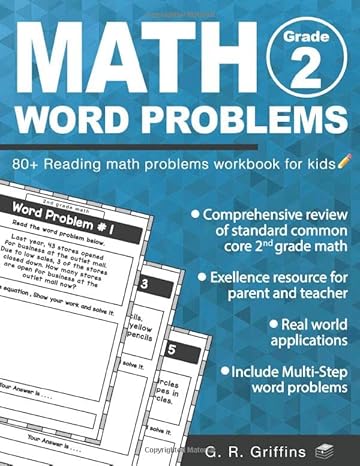 math word problems for grade 2 80+ reading math problems workbook for kids 1st edition g r griffins