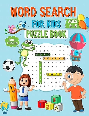 word search for kids puzzle book fun and challenging for children ages 6 8 100 word search puzzles themes 800