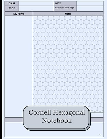 cornell hexagonal graph notebook cornell note taking system with hexagonal graph paper large 120 pages for