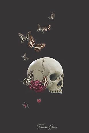 butterfly skull journal 6 x9 writing journal with 120 lined gothic themed pages 1st edition christie l