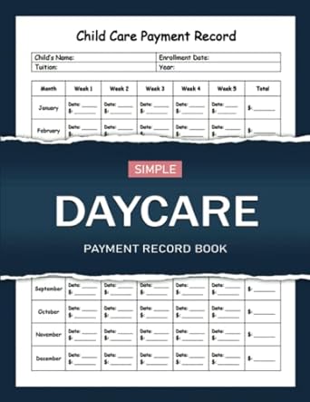 daycare payment record book child care payment record payment record child care tuition log tuition log home