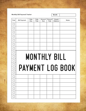 monthly bill payment log book bill tracker bill payment tracker payroll record book spending tracker notebook