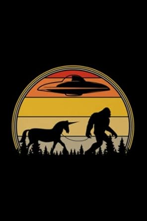 notebook retro sunset unicorns aliens ufos bigfoot premium checklist budget journal diary log tax 6 x 9 inch
