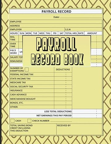 payroll record book simple employee payroll record book for small business simple accounting record log book