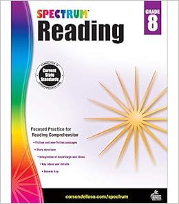 spectrum reading comprehension grade 8 workbooks nonfiction and fiction passages analyzing and summarizing