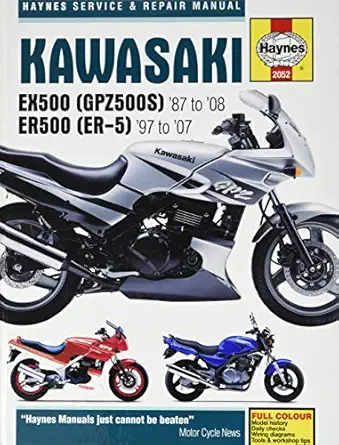 kawasaki ex500 and er500 service/repair manual ex500 1987 2008 er500 1997 2007 1st edition haynes 1844257770,