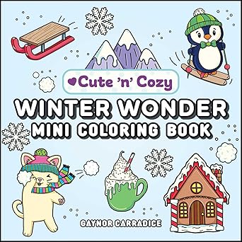 winter wonder mini coloring book 1st edition gaynor carradice 1507225431, 978-1507225431