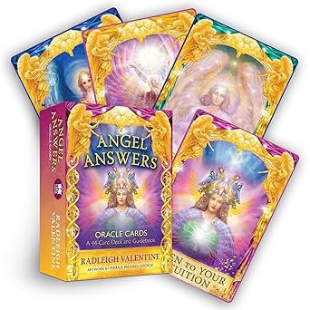 angel answers oracle cards a 44 card deck and guidebook 1st edition radleigh valentine 1401959245,