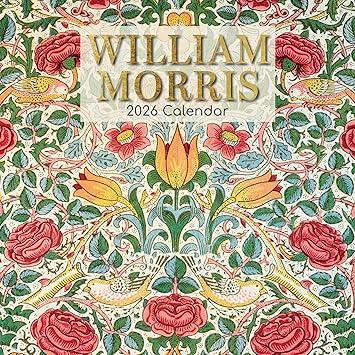 2026 square wall calendar william morris 12 x 12 inch monthly view 16 month art theme includes 180 reminder