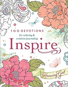 inspire knowing god 100 devotions for coloring and creative journaling 1st edition new living translation