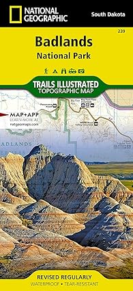 badlands national park south dakota usa outdoor recreation map national geographic maps trails i 1st edition