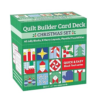 quilt builder card deck christmas set 40 jolly blocks 8 merry layouts plentiful possibilities 1st edition c t