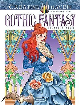 creative haven gothic fantasy coloring book for adults and teens skeletons spiders graves bats cats