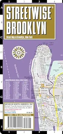 streetwise brooklyn map laminated city center street map of brooklyn new york 1st edition michelin