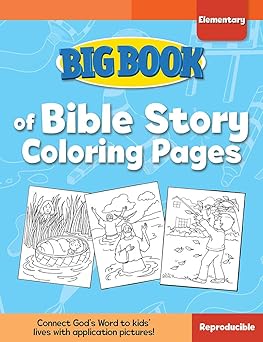 big book of bible story coloring pages for elementary kids 1st edition david c cook 0830772332, 978-0830772339