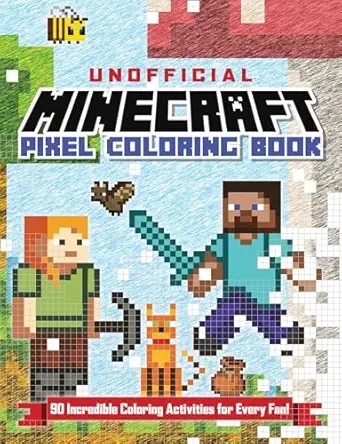 the unofficial minecraft pixel coloring book volume 1 1st edition andrews mcmeel publishing 1524889776,