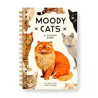 brass monkey moody cats sticker book 1st edition brass brass monkey ,galison 073538293x