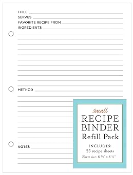 small recipe binder refill pack 25 sheets 1st edition new seasons ,publications international ltd 1645588718,