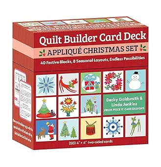 quilt builder card deck appliqua christmas set 40 festive blocks 8 seasonal layouts endless possibilities 1st