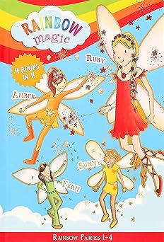 rainbow magic rainbow fairies books #1 4 ruby the red fairy amber the orange fairy sunny the yellow fairy