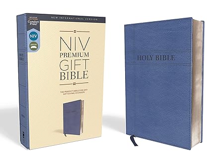 niv premium gift bible leathersoft navy red letter comfort print the perfect bible for any gift giving