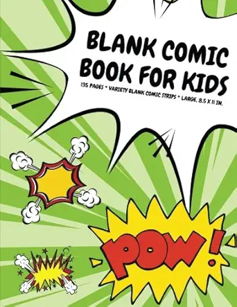 blank comic book for kids 135 pages variety blank comic strips radioactive green 1st edition arnie lightning