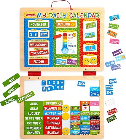 melissa and doug my first daily magnetic calendar classroom calendar for kids activities with weather and