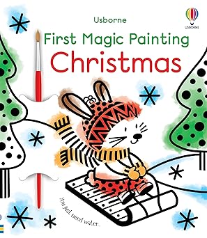 first magic painting christmas a festive water coloring activity book for kids with simple stylish images to