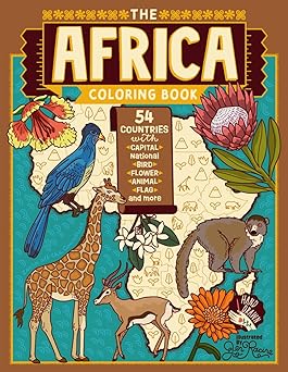 the africa coloring book 54 maps with capitals and national symbols 1st edition jen racine 195804878x,