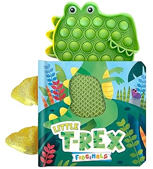 fidgimals little t rex dinosaur baby book educational childrens books sensory board book with pop it fidget