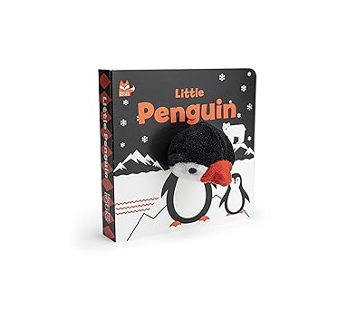 little penguin finger puppet board book with high contrast art in black white and red designed specifically