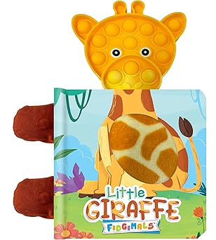 fidgimals little giraffe animal baby book sensory board book with pop it fidget toys perfect sensory toys for