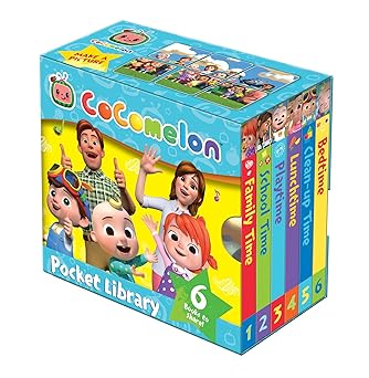 official cocomelon pocket library 6 little books about jj his family and friends a perfect for pre schoolers