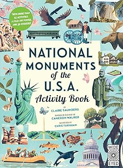 national monuments of the usa activity book with more than 25 activities a fold out poster and 30 stickers