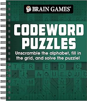 brain games codeword puzzle unscramble the alphabet fill in the grid and solve the puzzle 1st edition