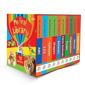 my first library boxset of 10 board books for kids babies toddlers learn abc numbers colors animals and more