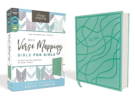 niv verse mapping bible for girls leathersoft teal comfort print gathering the goodness of gods word 1st