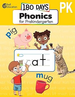 180 days of phonics for prekindergarten 1st edition sarah massie 1087662540, 978-1087662541