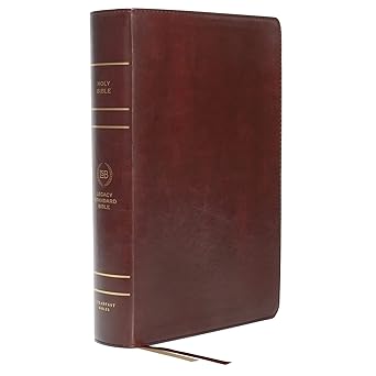 lsb holy bible large print reddish brown imitation leather legacy standard bible in a single column wide