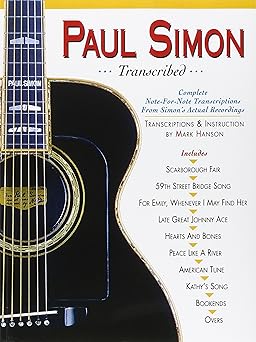 paul simon transcribed guitar tablature songbook with full vocal parts note for note guitar sheet music of 10