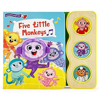 five little monkeys finger puppet sound book for babies and toddlers ages 1 5 1st edition cottage door press