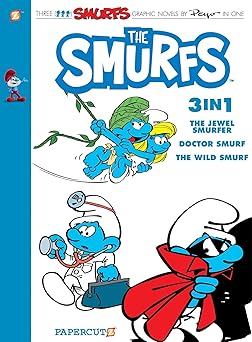 smurfs 3 in 1 #7 collecting the jewel smurfer doctor smurf and the wild smurf 1st edition peyo 1545809712,