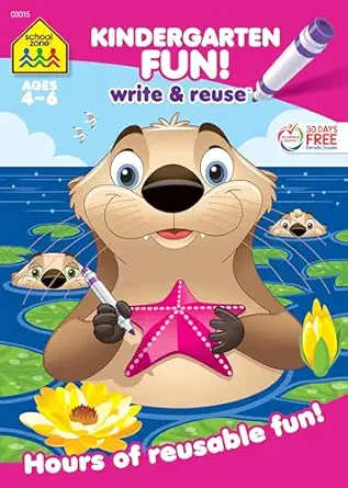 school zone kindergarten fun write and reuse workbook 26 wipe clean pages write on learning tracing numbers