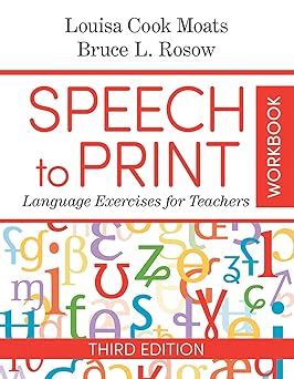 speech to print workbook language exercises for teachers 1st edition louisa cook moats ed d ,dr bruce rosow