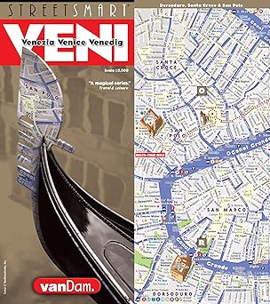 streetsmart venice map by vandam a laminated pocket sized city folding street and vaporetto map to venice