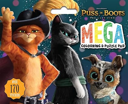 puss in boots the last wish mega colouring and puzzle pad 1st edition make believe ideas 1761208896,