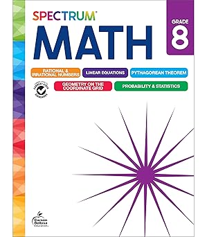 spectrum 8th grade math workbook mathematics middle school books covering pythagorean theorem geometry linear