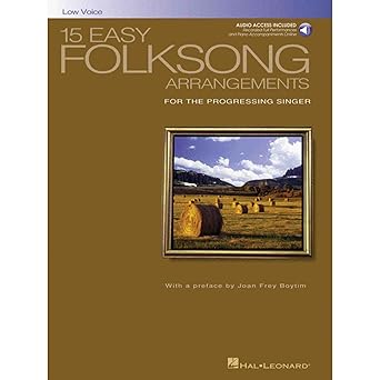 15 easy folksong arrangements for the progressing singer book/online audio 1st edition various 0634077287,